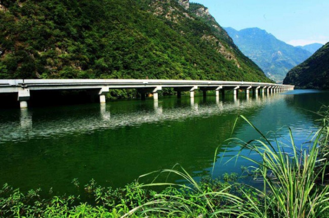 Chinese bridge along the river