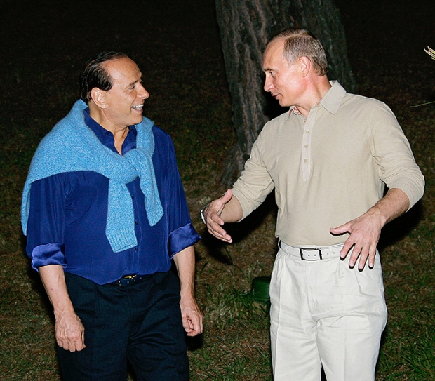 Friendship between Putin and Berlusconi