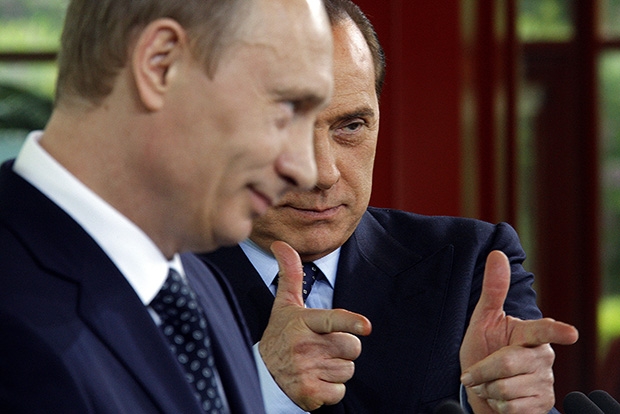 Friendship between Putin and Berlusconi