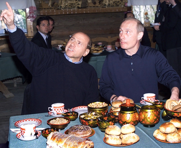 Friendship between Putin and Berlusconi