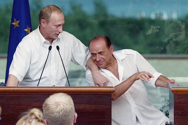 Friendship between Putin and Berlusconi
